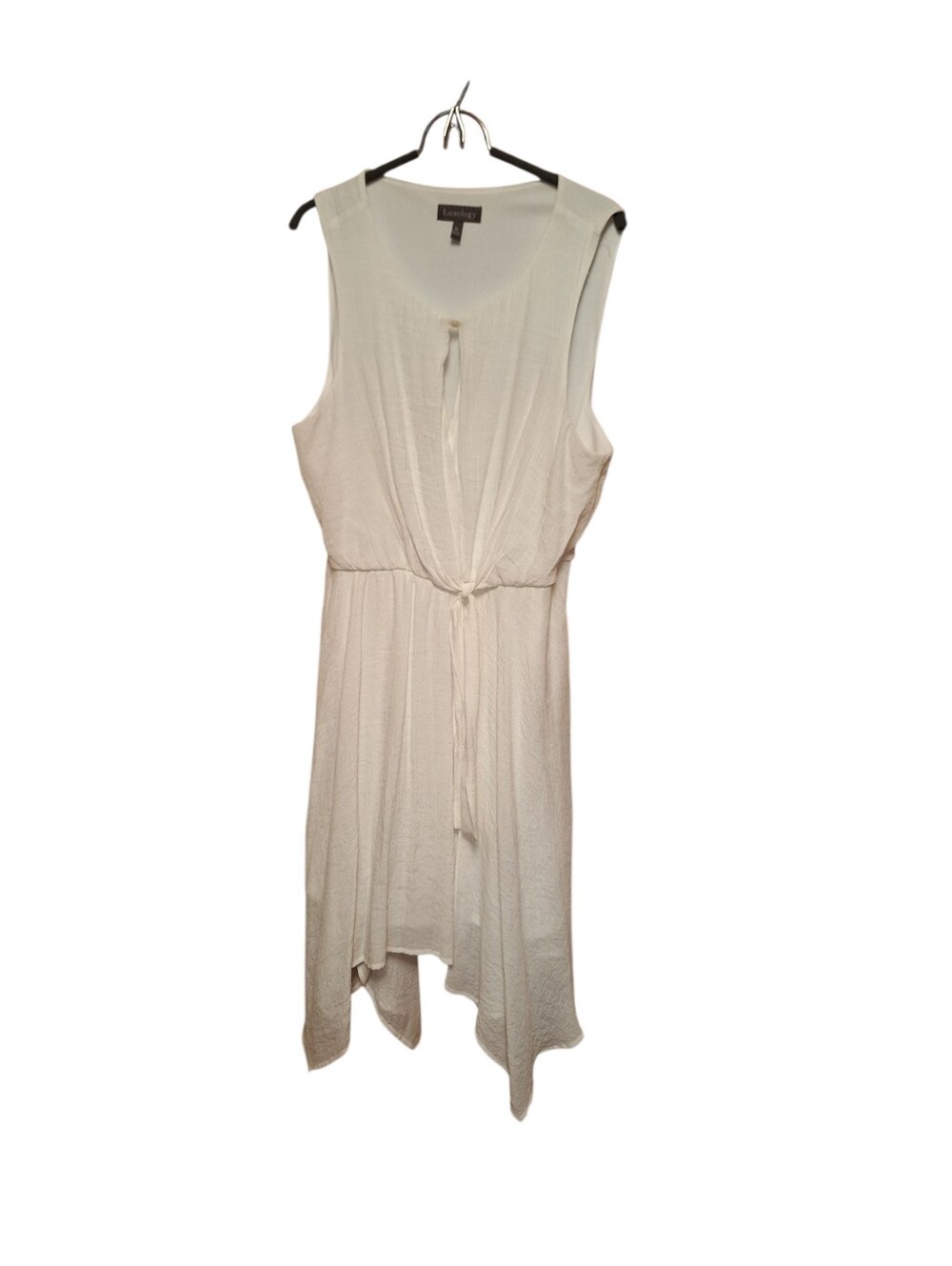 Luxology White Asymmetrical hem Scarf Sleeveless Dress Ladies plus size 16